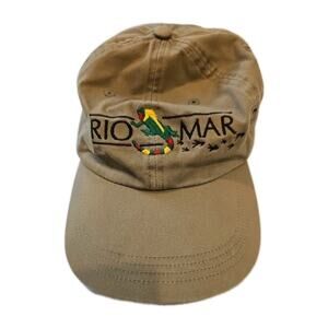 Vintage Rio Mar Chameleon Iguana Beige Adjustable Hat 4Head Classic Embroidered